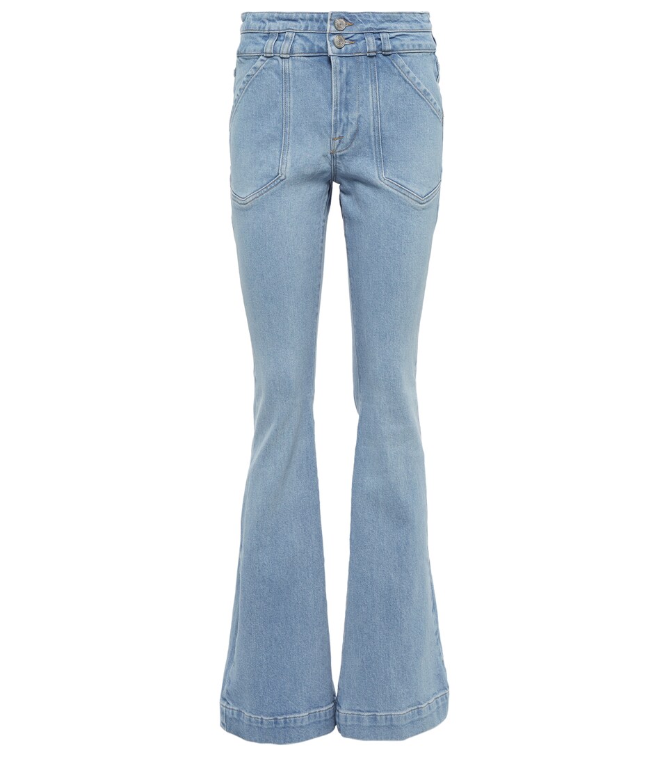 Double Button Flare high-rise jeans 