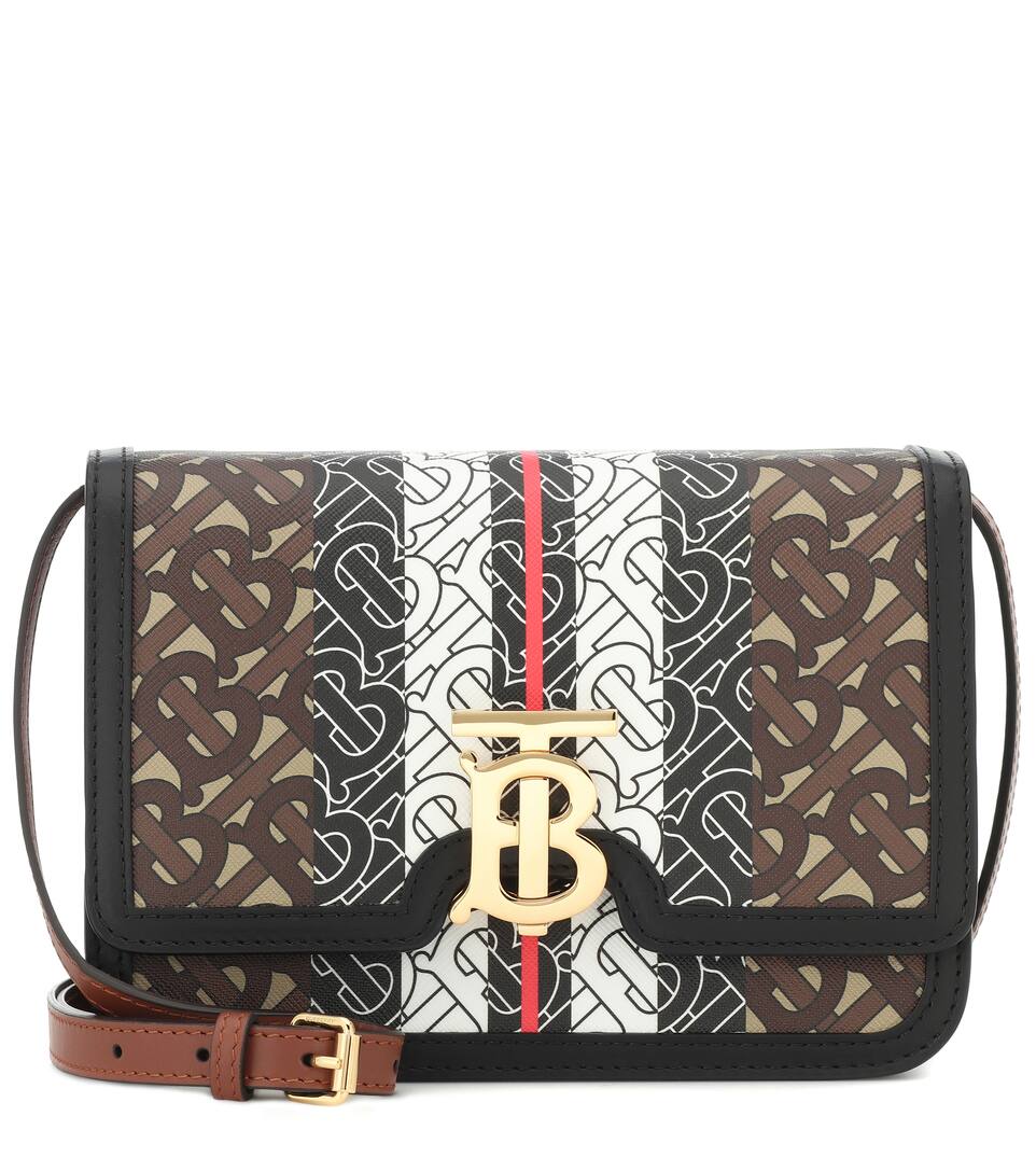 Monogram Stripe Tb Leather Shoulder Bag