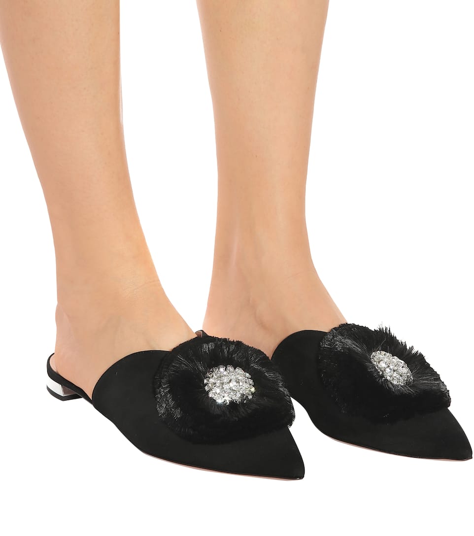 lotus embellished court shoes