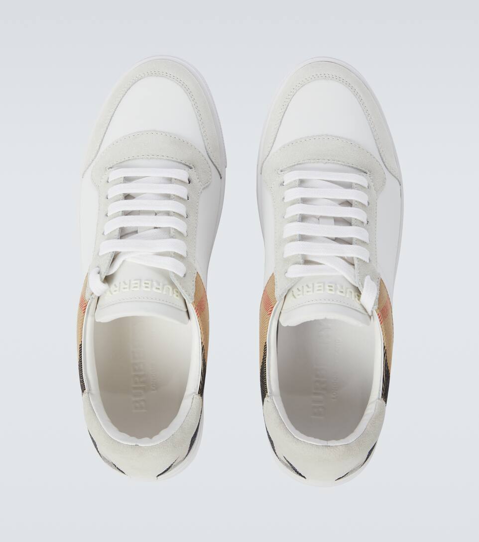 BURBERRY HOUSE CHECK LEATHER SNEAKERS,P00433355