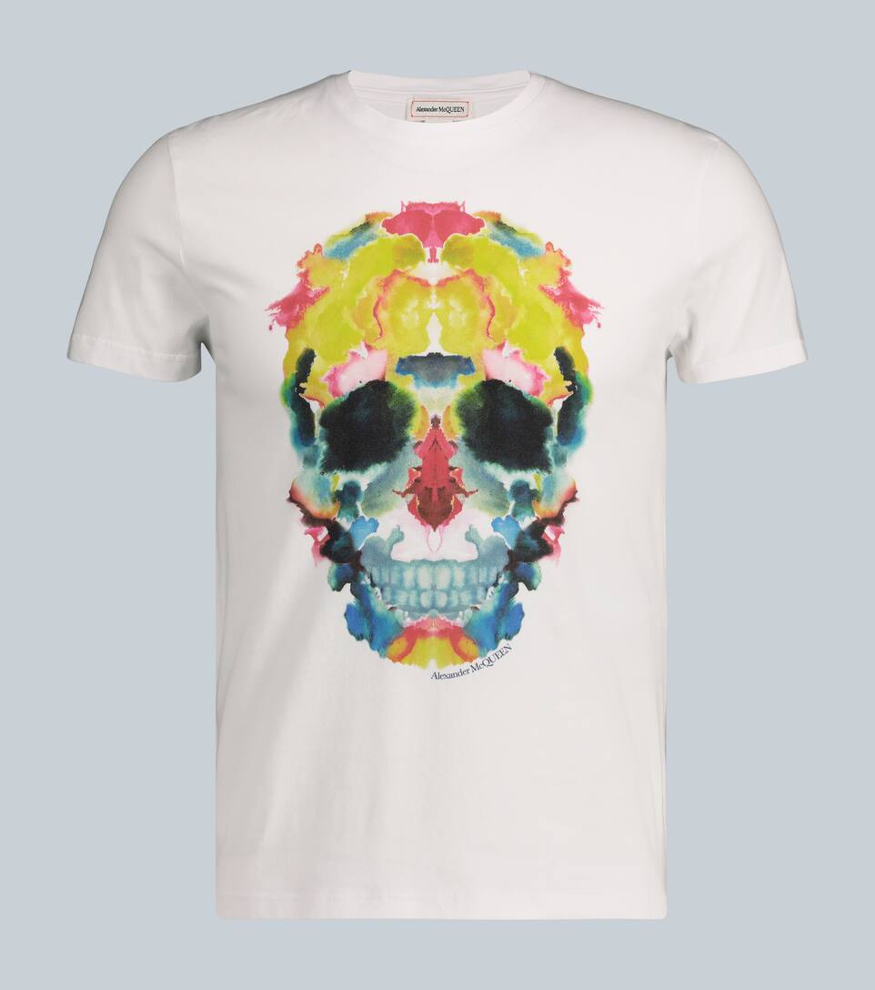 ALEXANDER MCQUEEN SKULL PRINTED COTTON T-SHIRT,P00453187