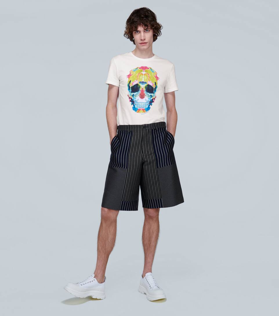 ALEXANDER MCQUEEN SKULL PRINTED COTTON T-SHIRT,P00453187