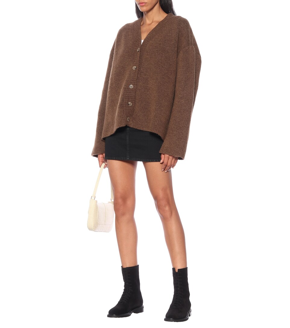 brown suede combat boots