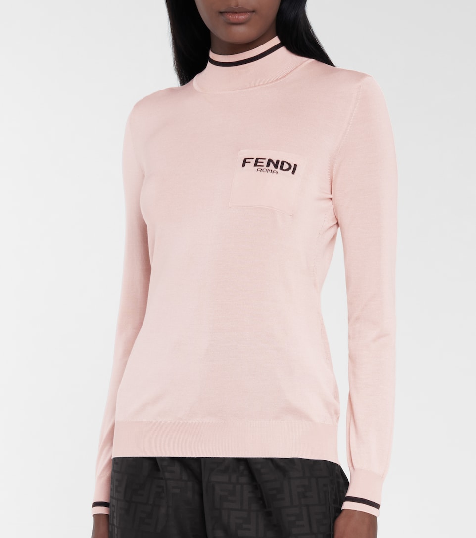 Logo silk turtleneck sweater | Mytheresa
