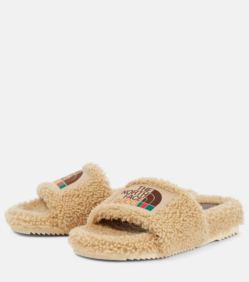 Gucci x The North Face shearling slides Mytheresa