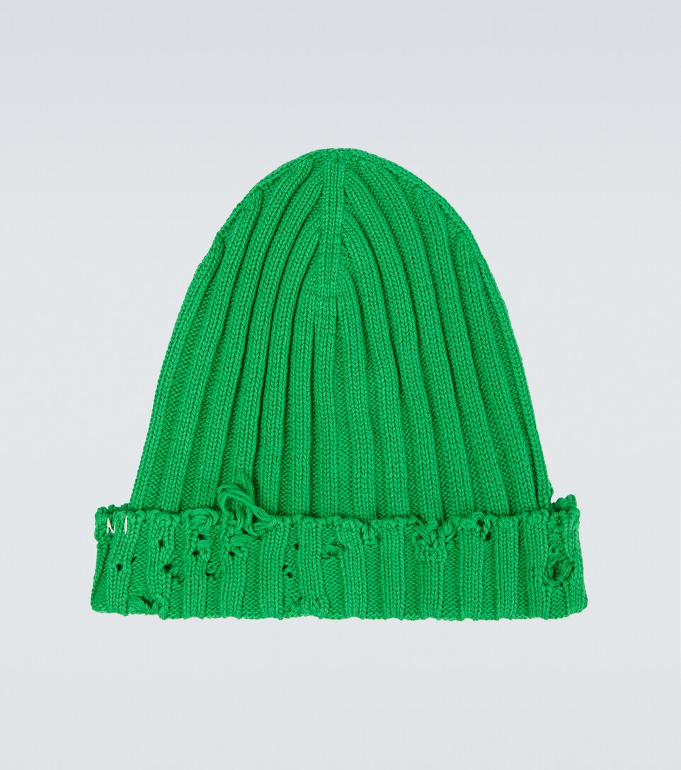 Marni - Distressed ribbed-knit beanie 