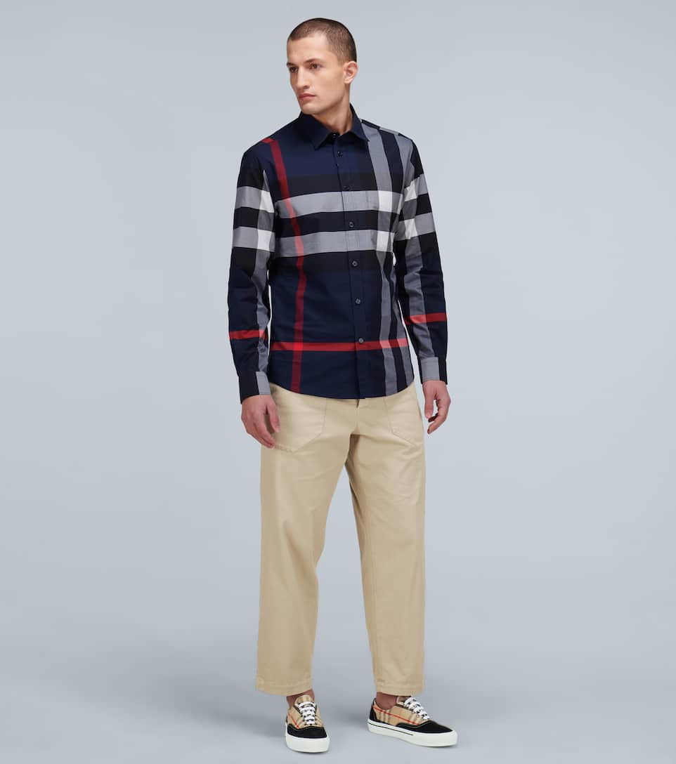 BURBERRY VINTAGE CHECK COLORBLOCKED SNEAKERS,P00433326