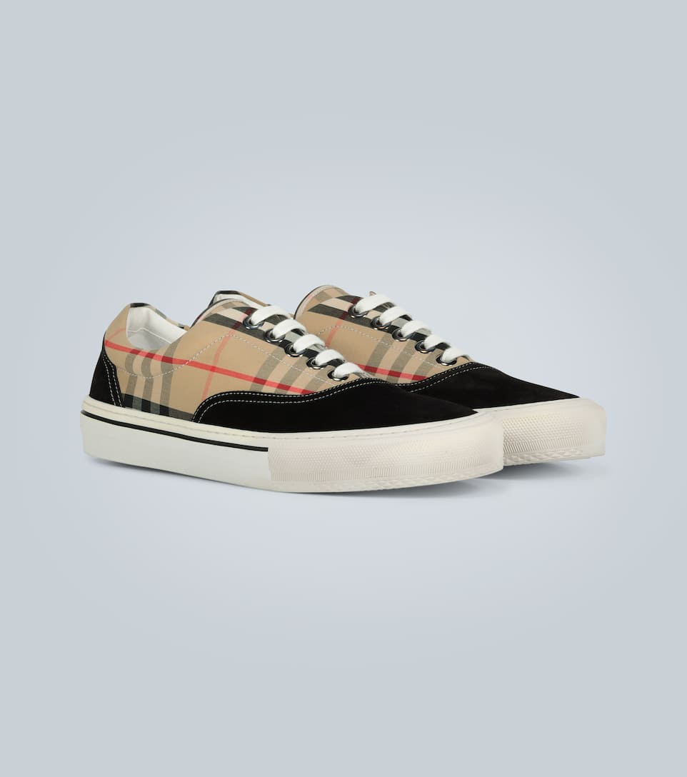 BURBERRY VINTAGE CHECK COLORBLOCKED SNEAKERS,P00433326