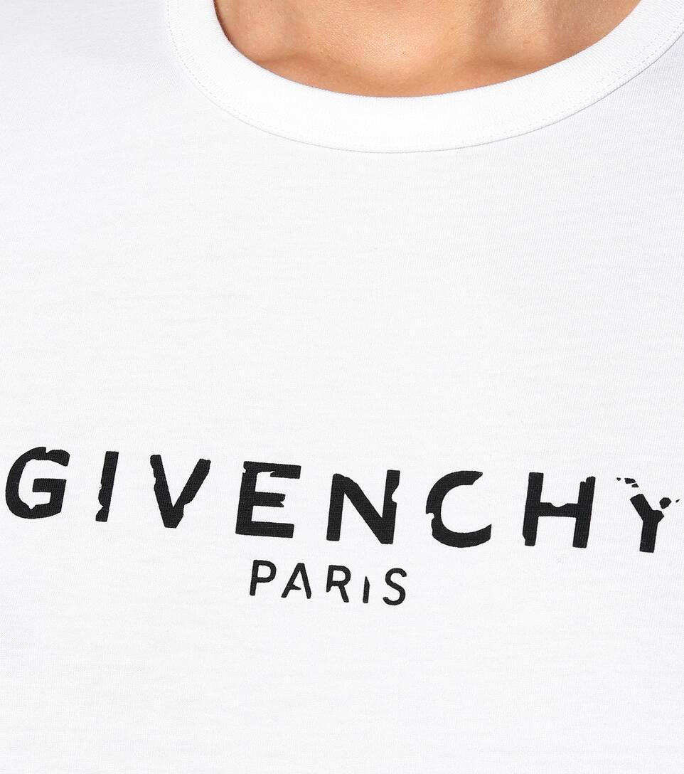 GIVENCHY VINTAGE LOGO COTTON T-SHIRT,P00446779