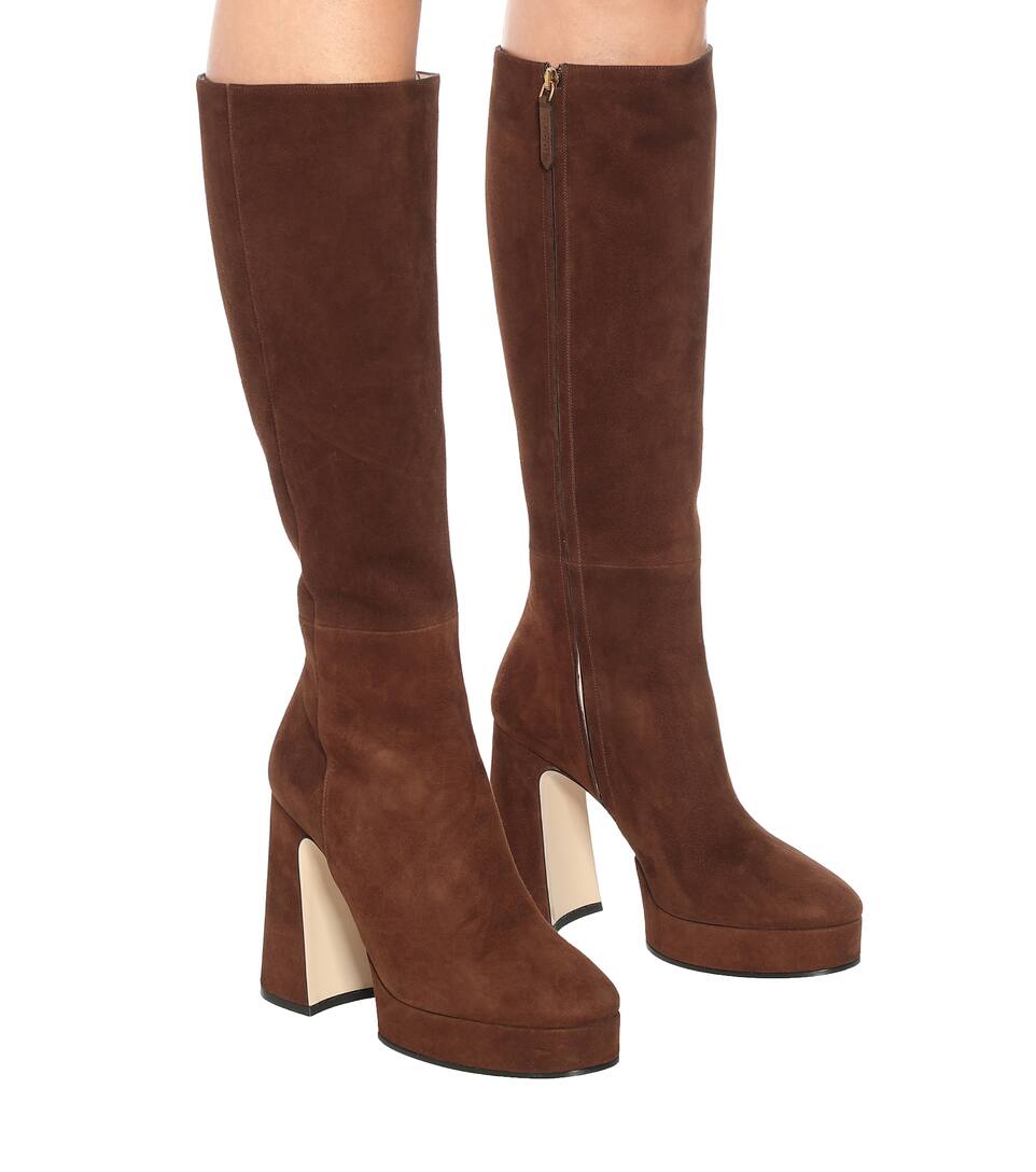 gucci suede knee high boots