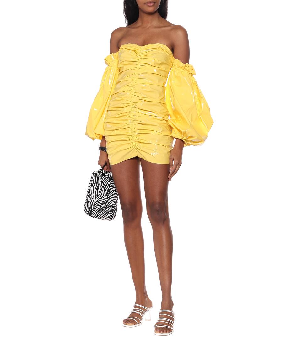 Phoebe Off The Shoulder Minidress Rotate Birger Christensen Mytheresa Rotate birger christensen carol embellished metallic floral jacquard mini dress. phoebe off the shoulder minidress