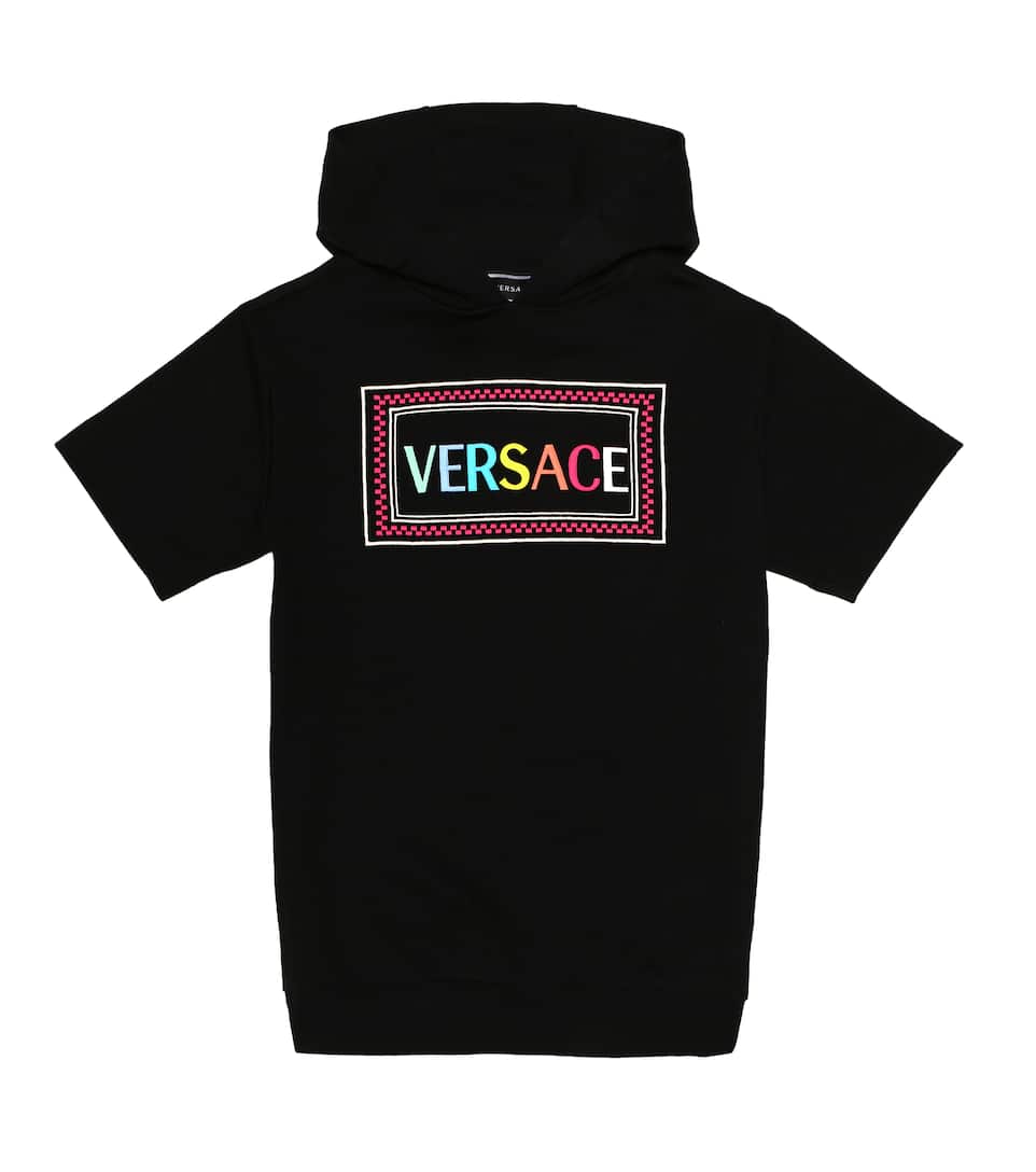 Click to view more detailed imagery on our partner's website Versace Kids' Embroidered Logo Cotton Sweat Dress In Black
