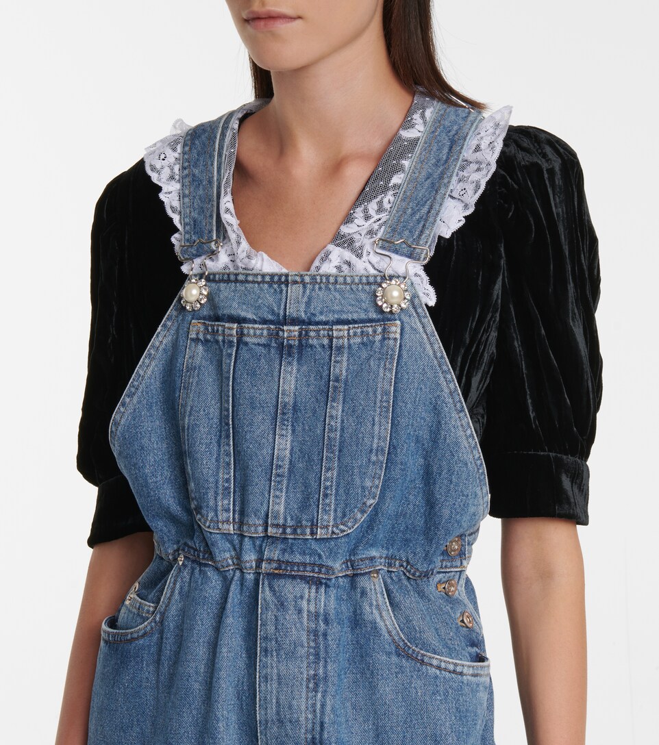Miu Miu - Denim wide-leg overalls | Mytheresa