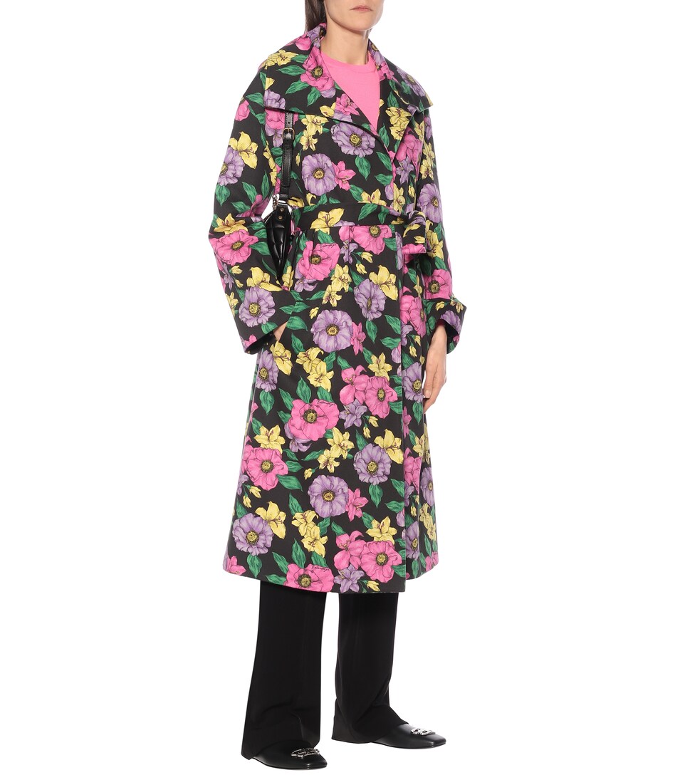floral trench coat