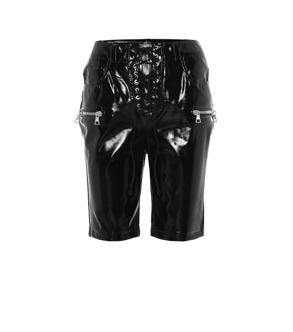 black latex biker shorts