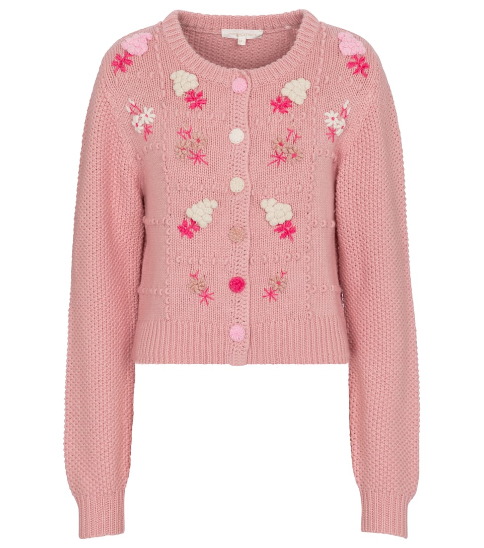 Embroidered floral cardigan clearance