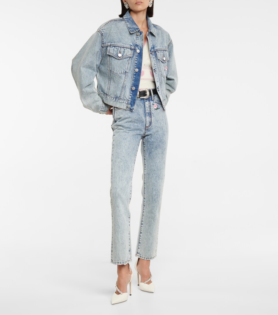 floral denim jacket womens