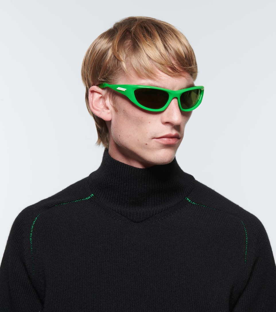 bottega veneta cone wraparound sunglasses