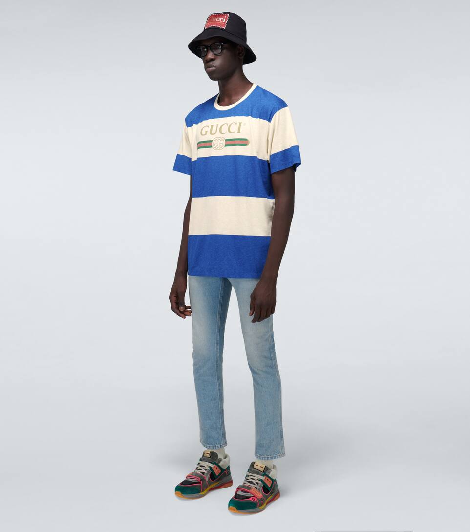 GUCCI Cotton-blend logo T-shirt,P00439830