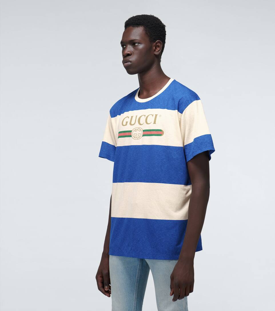 GUCCI Cotton-blend logo T-shirt,P00439830