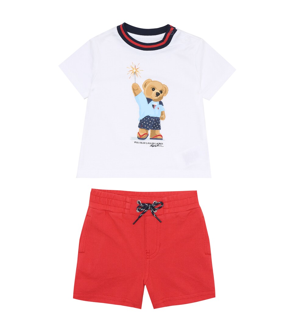 ralph lauren t shirt and shorts set