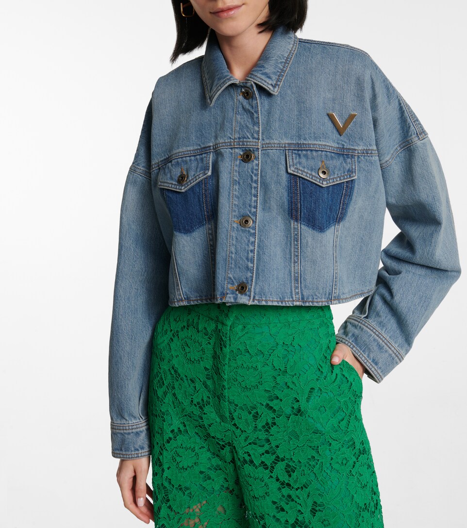 Valentino VGOLD cropped denim jacket 