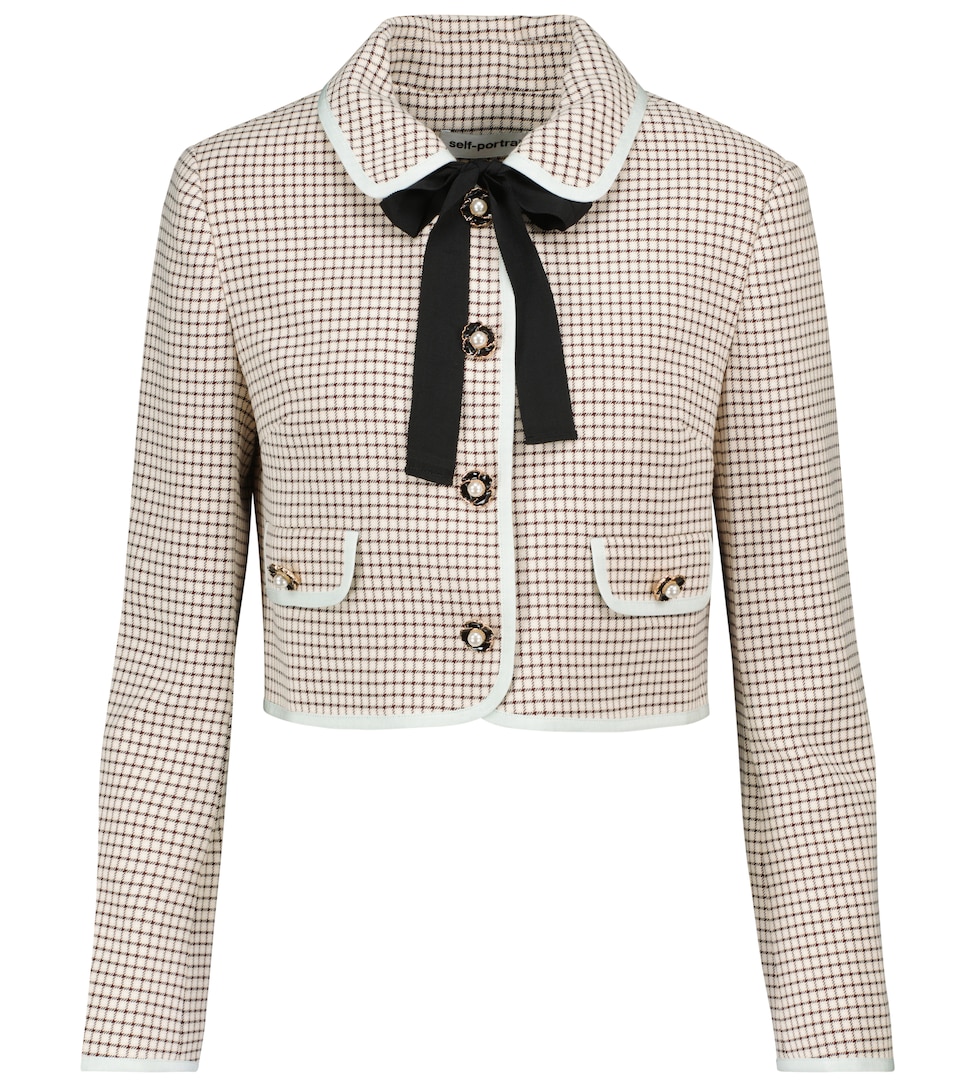 checked cropped jacket