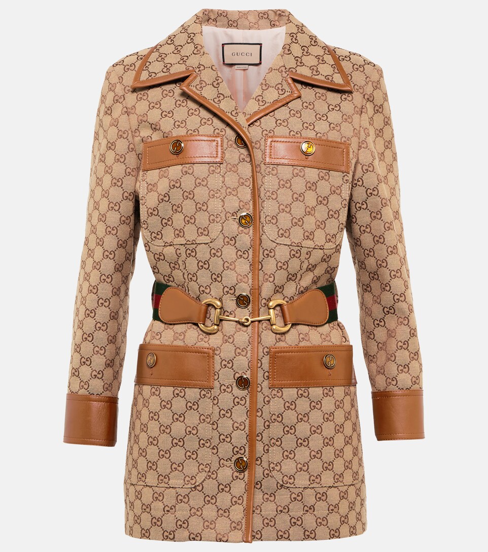 Gucci - GG canvas and leather jacket 