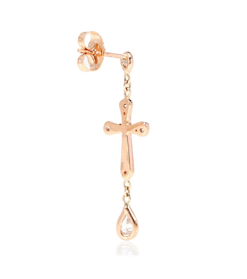 14kt Rose Gold And Diamond Cross Earring Jacquie Aiche 14kt Rose Gold And Diamond Cross