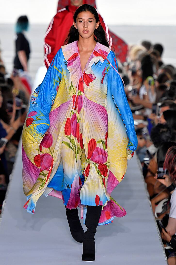 Floreale Stampa Vetements Abito A Plissé BWQEdxorCe