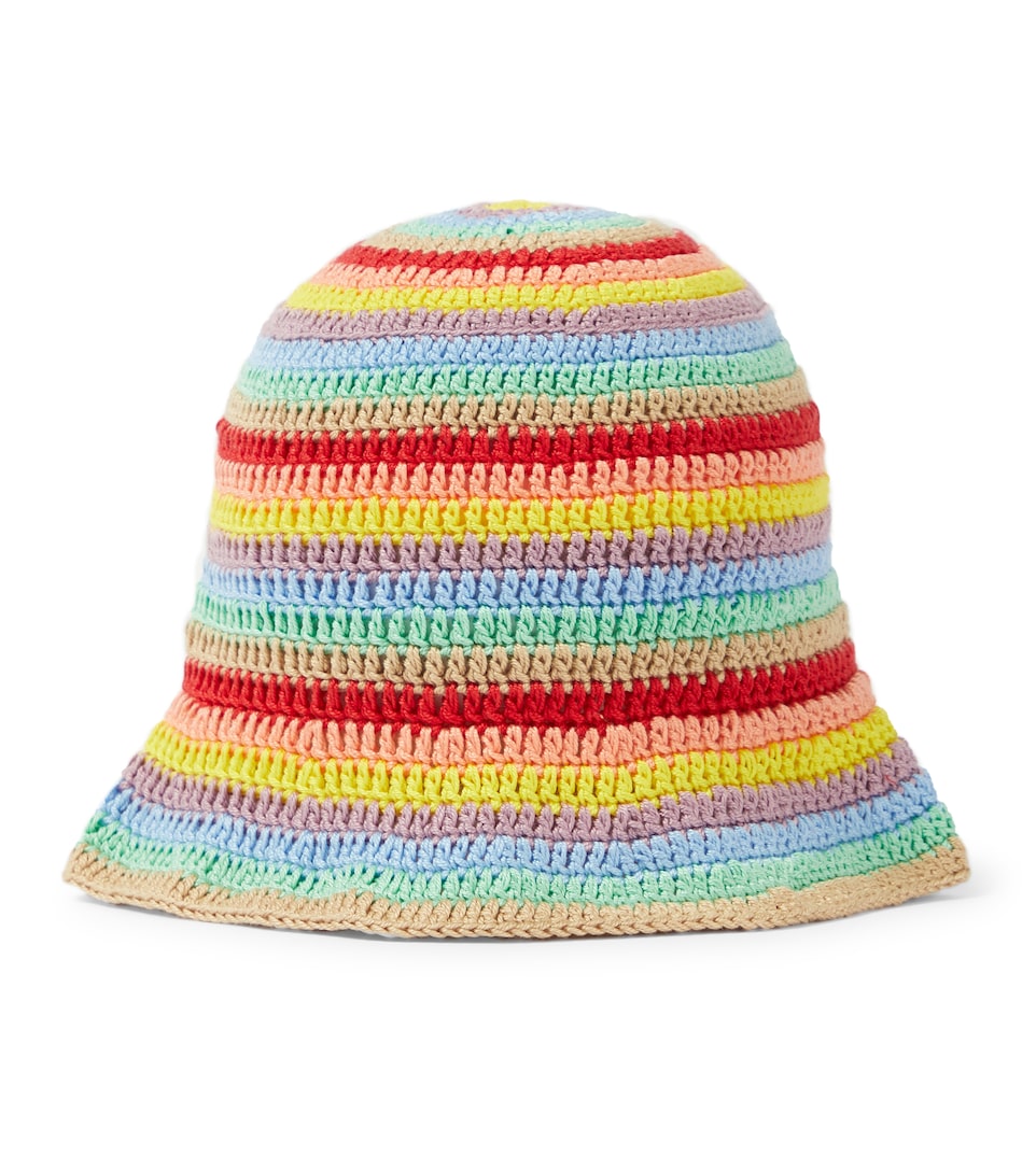 Striped crochet bucket hat 