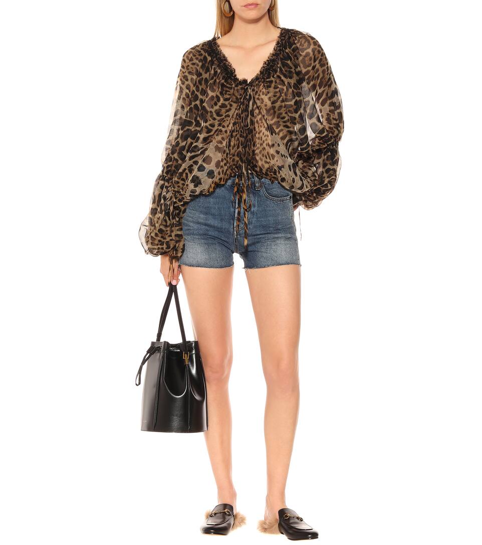 Saint Imprimée Soie Laurent En Blouse 54AjqLc3R