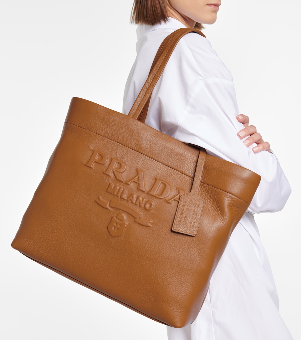 prada tote leather