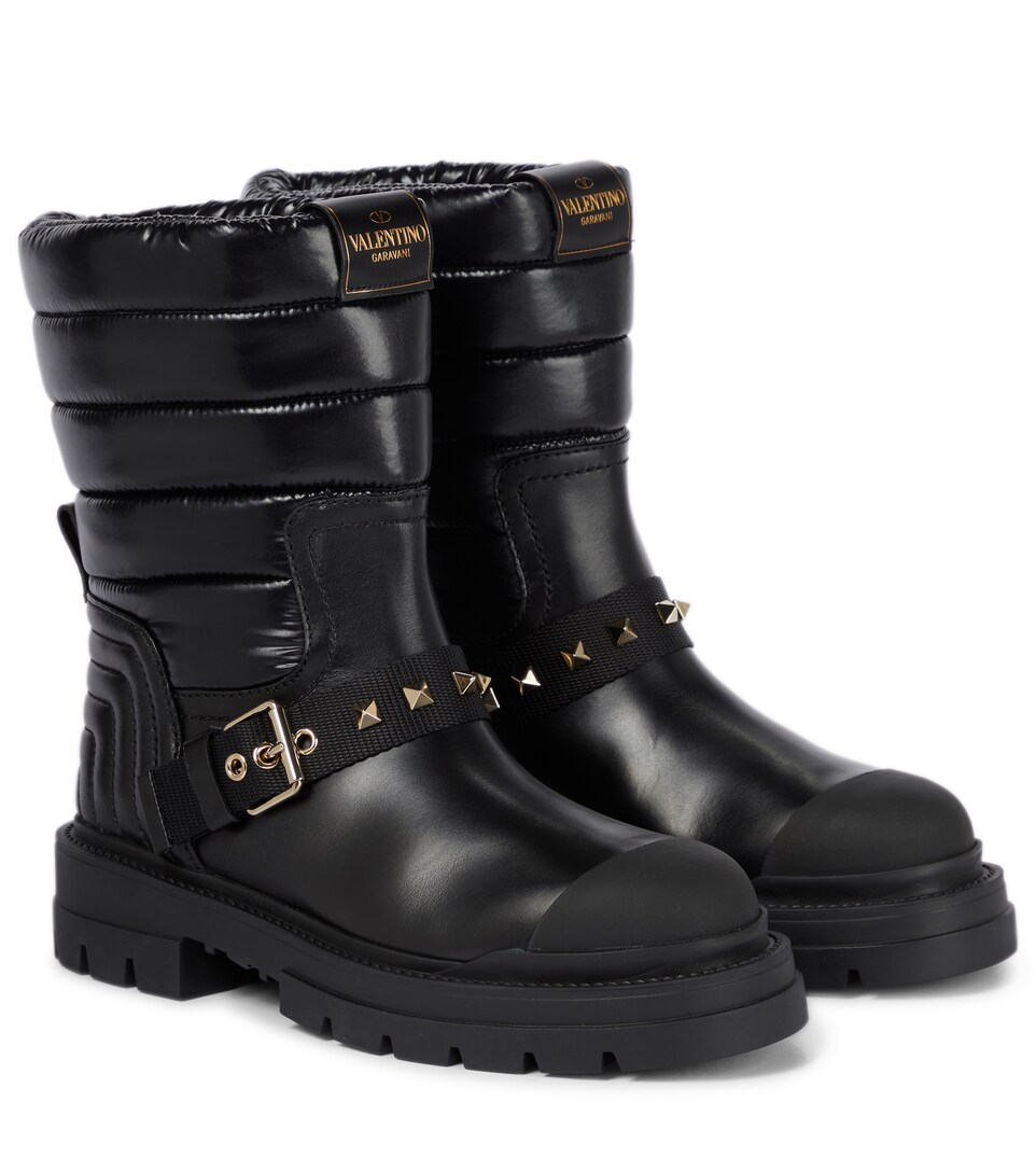 Valentino Garavani - Botas de combate Rockstud de piel | Mytheresa