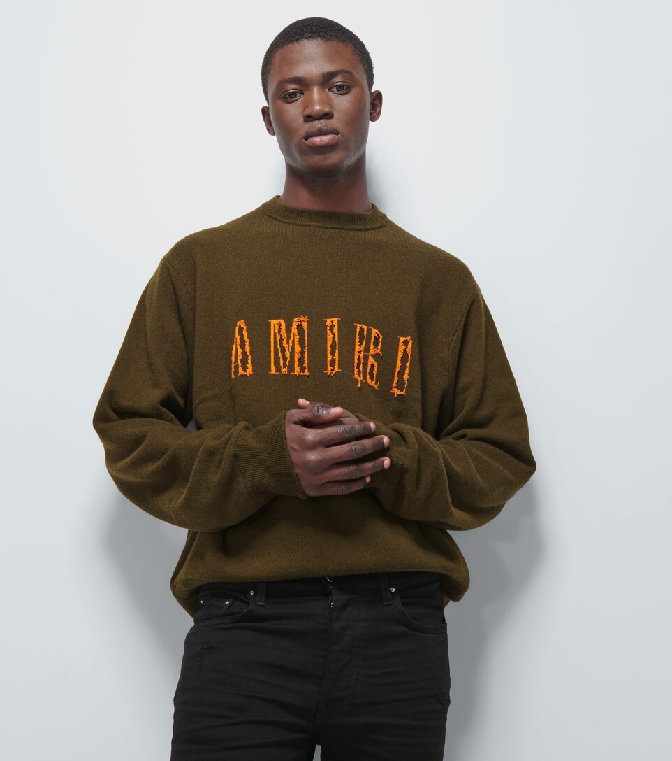 Logo jacquard-knit cashmere sweater 