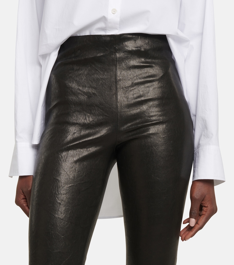 Frame - High-rise leather leggings 