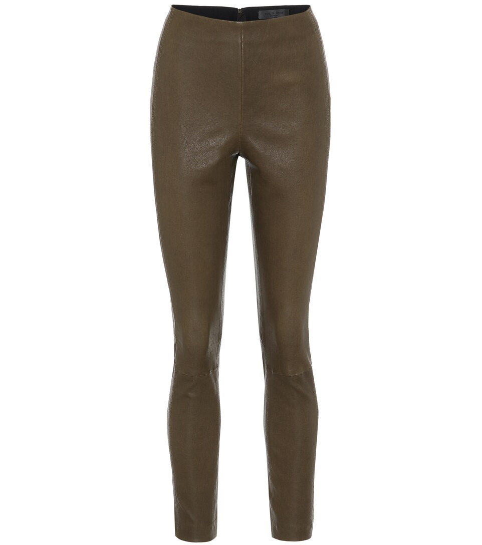Simone High-Rise Leather Leggings - Rag 