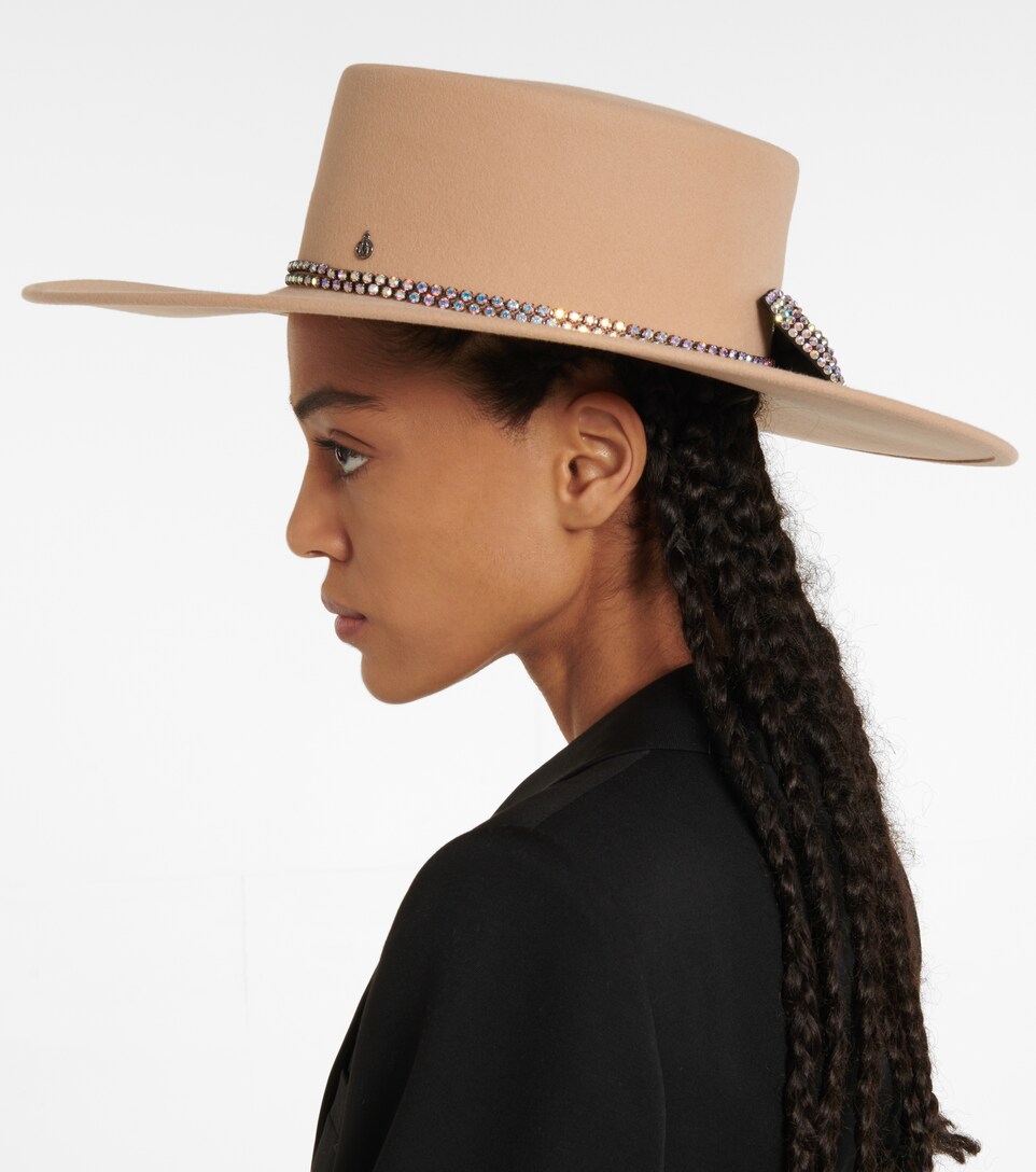 Lana embellished wool felt hat 