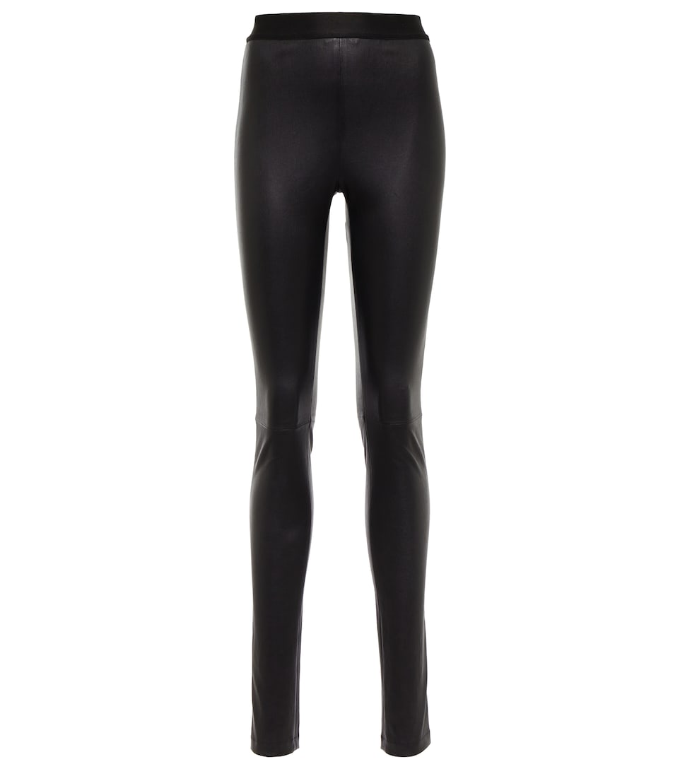 Elien mid-rise leather leggings 