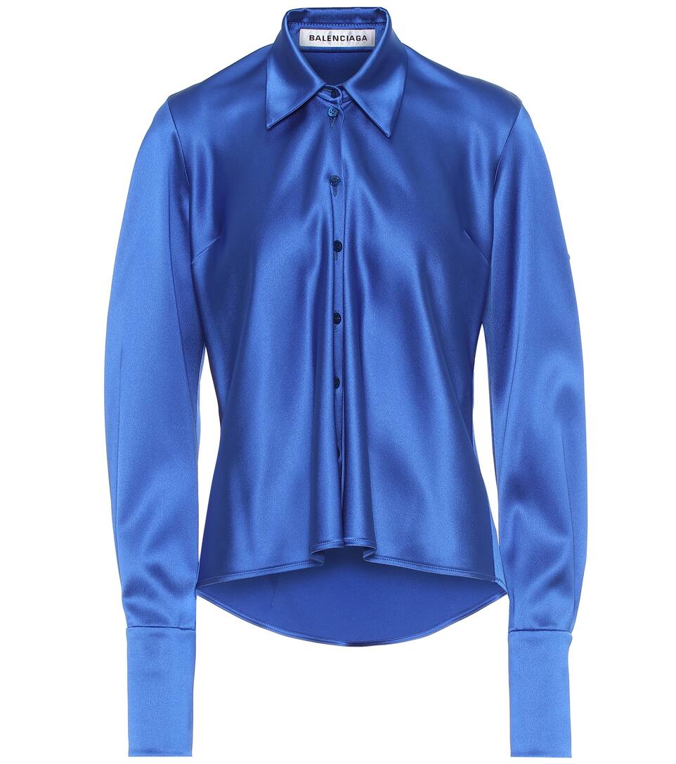 satin button front shirt