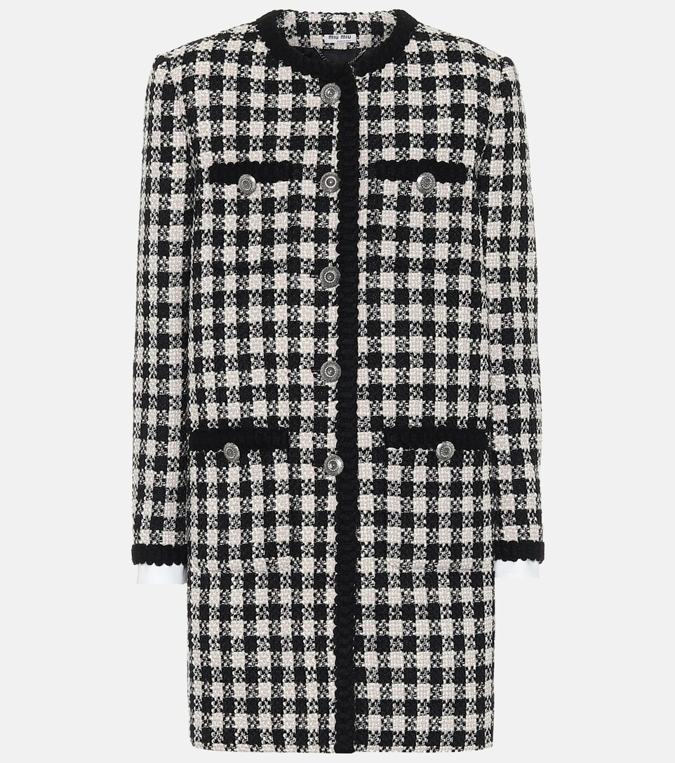 checked tweed coat