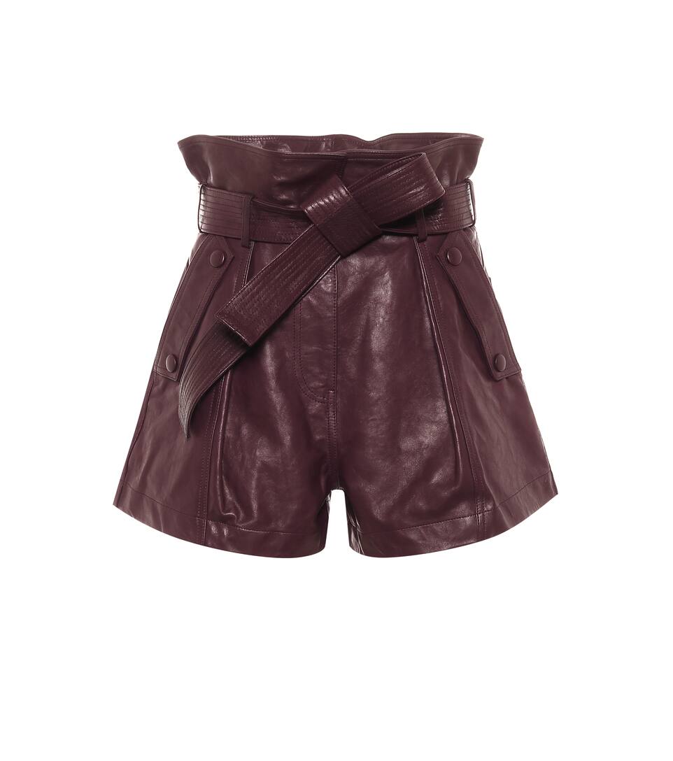 leather paperbag shorts