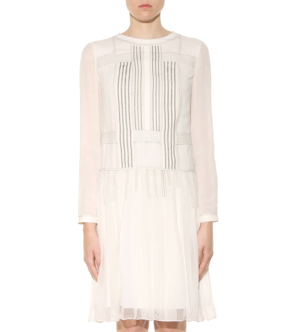 BURBERRY SILK DRESS, WHITE ModeSens