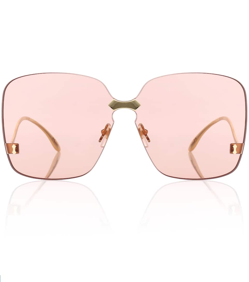 GUCCI SQUARE-FRAME RIMLESS SUNGLASSES,P00331057