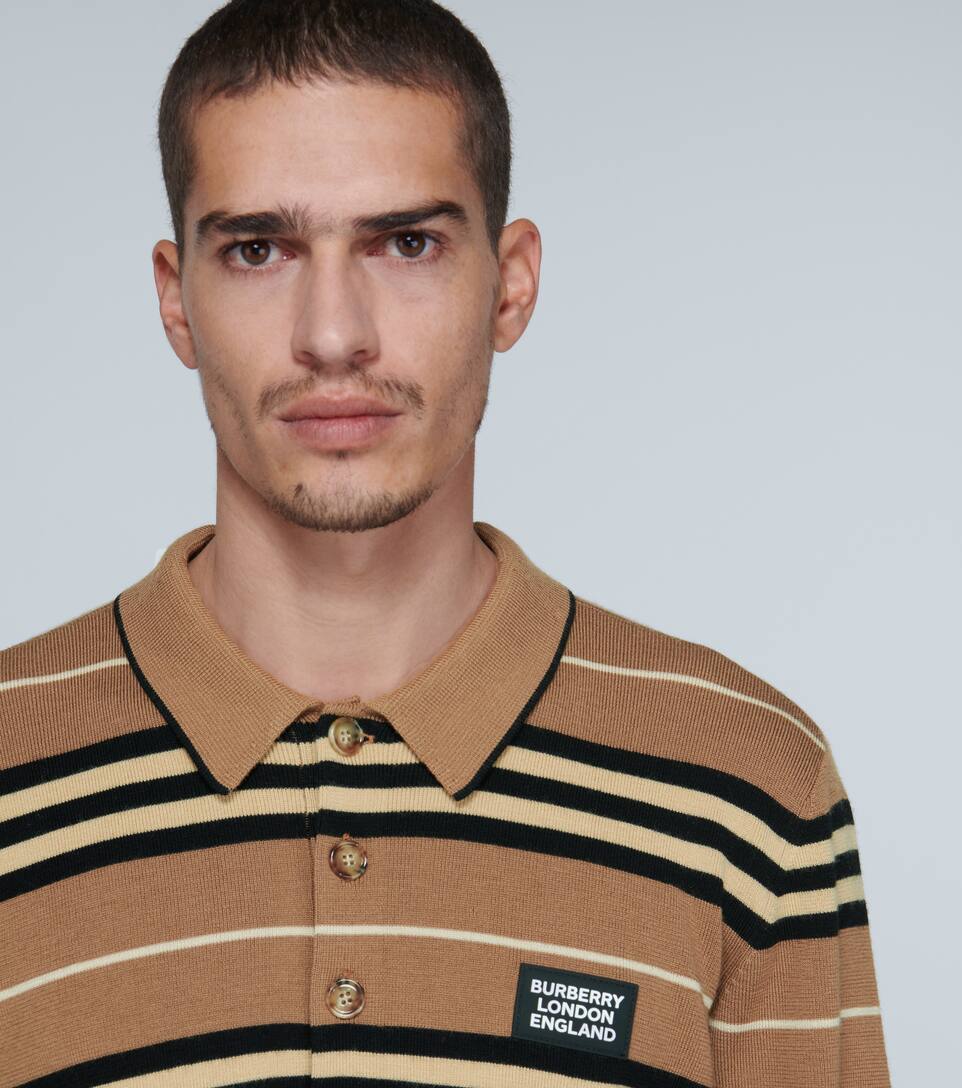 BURBERRY RIGBY WOOL LONG-SLEEVED POLO SHIRT,P00433333