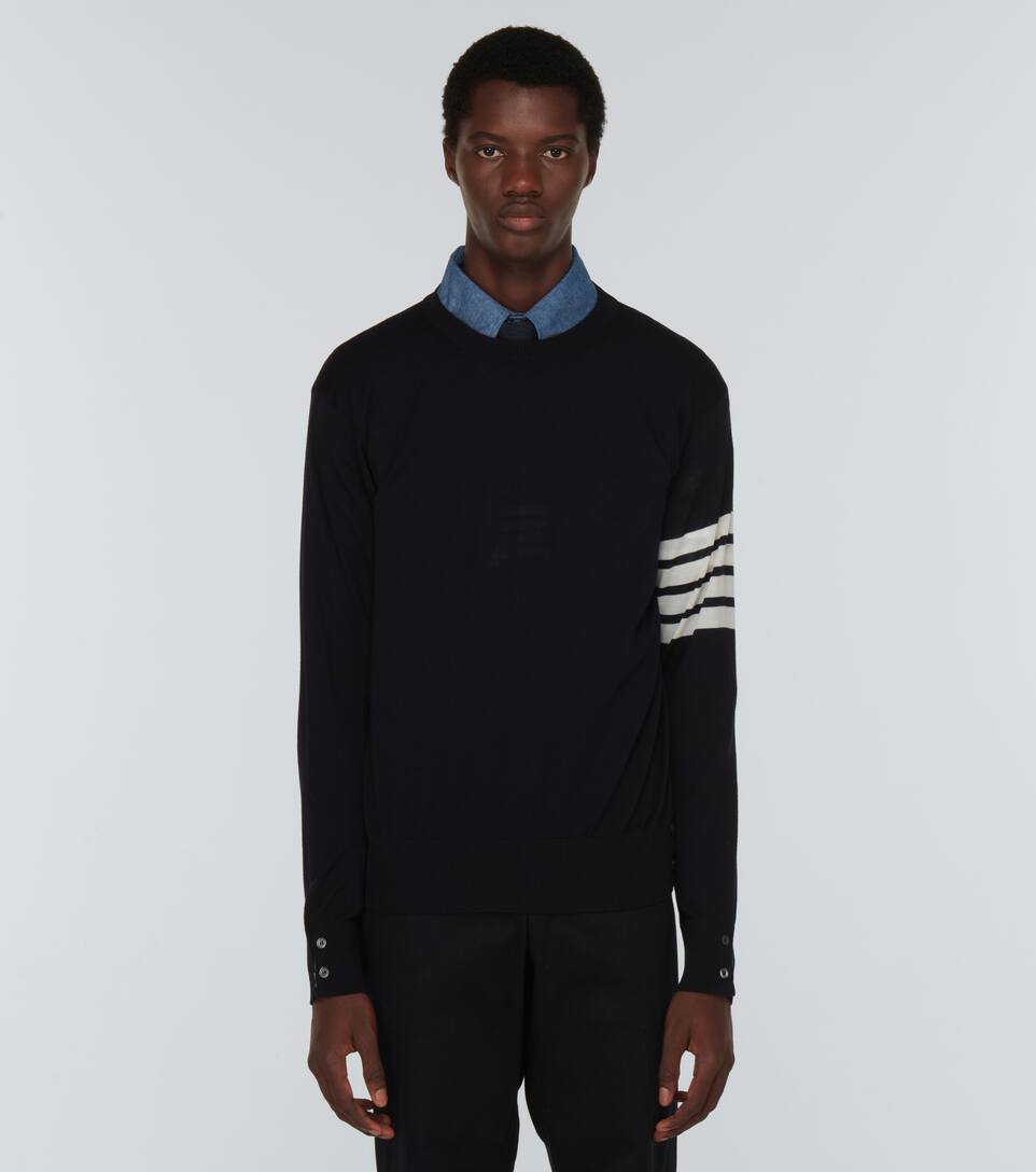 THOM BROWNE 4-BAR MERINO PULLOVER SWEATER,P00431791