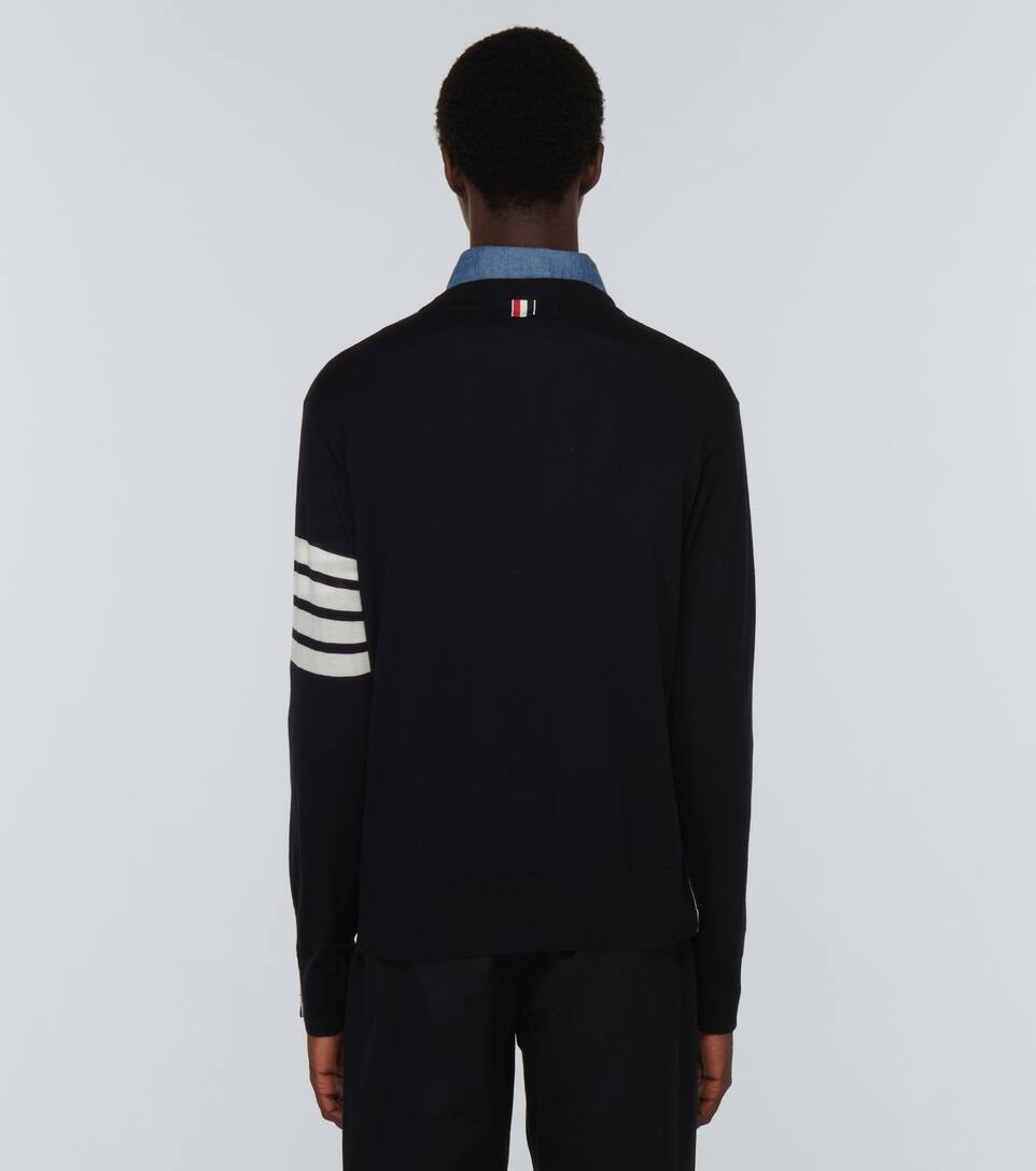 THOM BROWNE 4-BAR MERINO PULLOVER SWEATER,P00431791