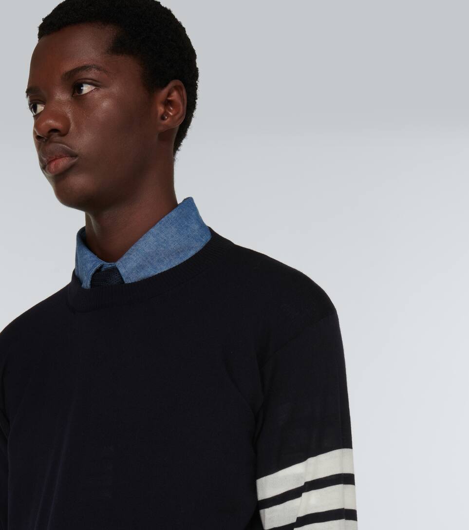 THOM BROWNE 4-BAR MERINO PULLOVER SWEATER,P00431791