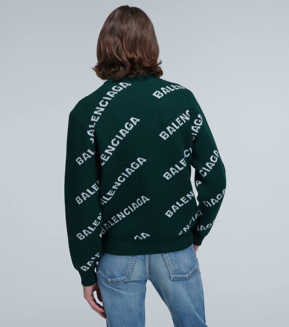 BALENCIAGA JACQUARD LOGO CREWNECK SWEATER,P00444263