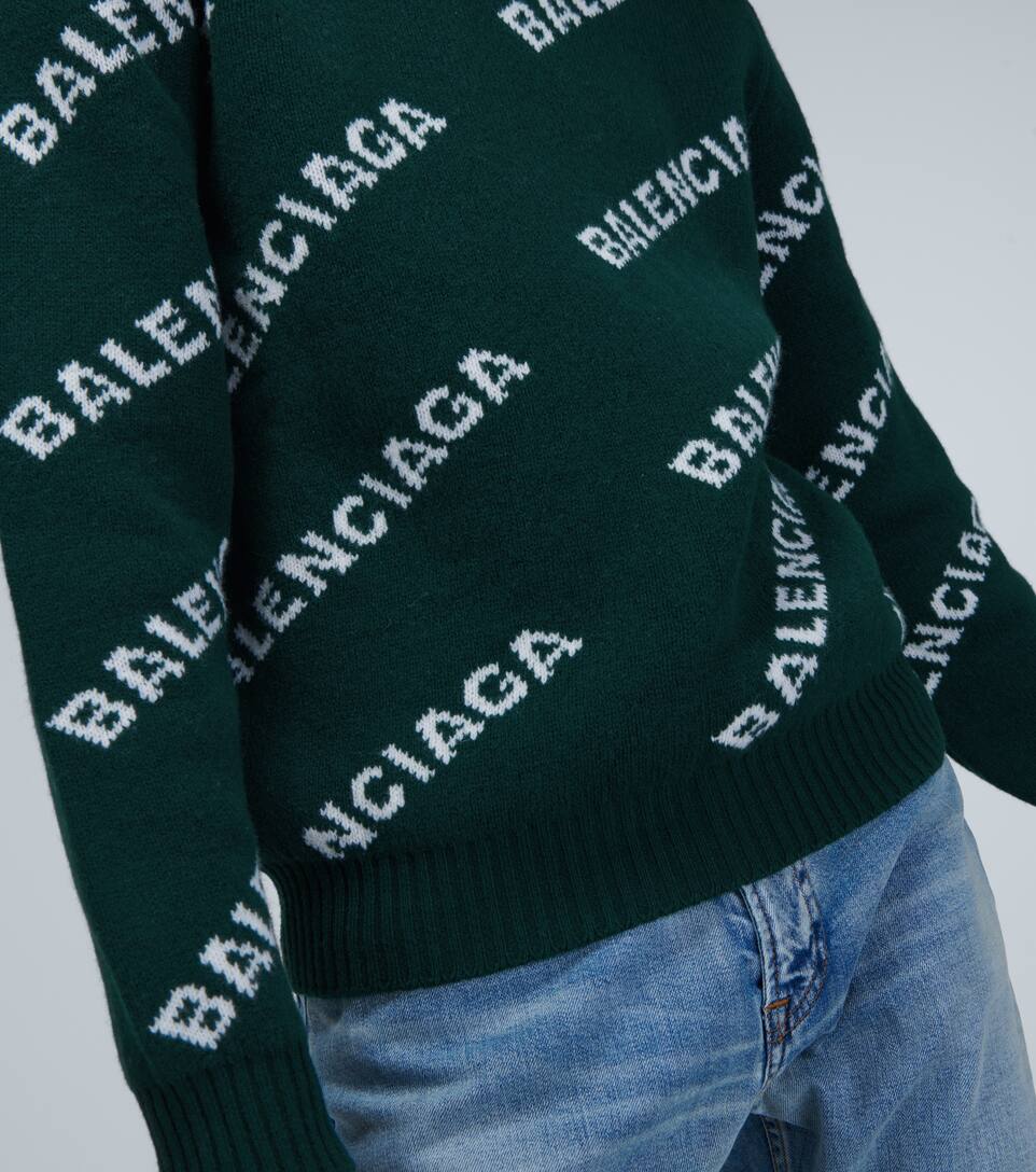 BALENCIAGA JACQUARD LOGO CREWNECK SWEATER,P00444263
